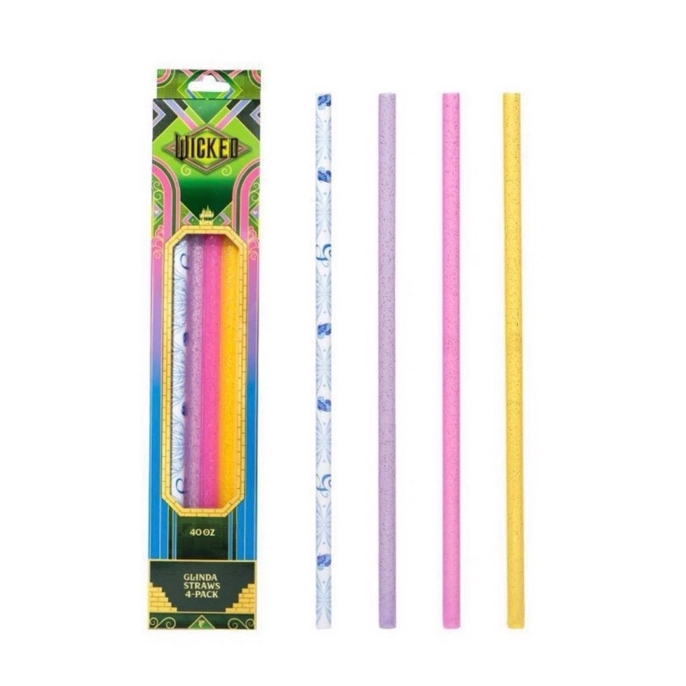 Wicked CharCharms Glinda 40 oz Straws 4-pack New in Box Limited Edition RARE